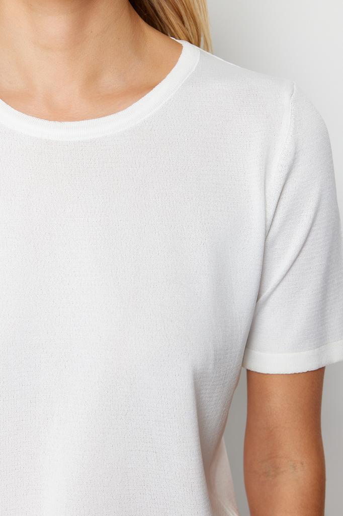 Женская мода, новый свитер, розовая трикотажная футболка с круглым вырезом