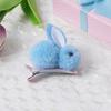 1 Pair Winter Plush Bunny Hairpins Hair Clips Vivid Color Creative Shape Adorable Sweet Hairpins Hair Accessory for Kids