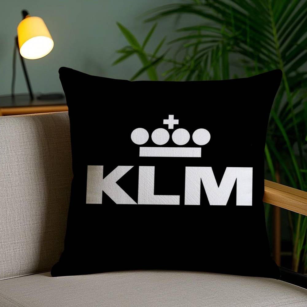 Нидерланды K-Klm R-Королевские голландские авиалинии Наволочка для дома, общежития, спинки стула, короткий плюш, двусторонняя печать, чехол для офисной подушки