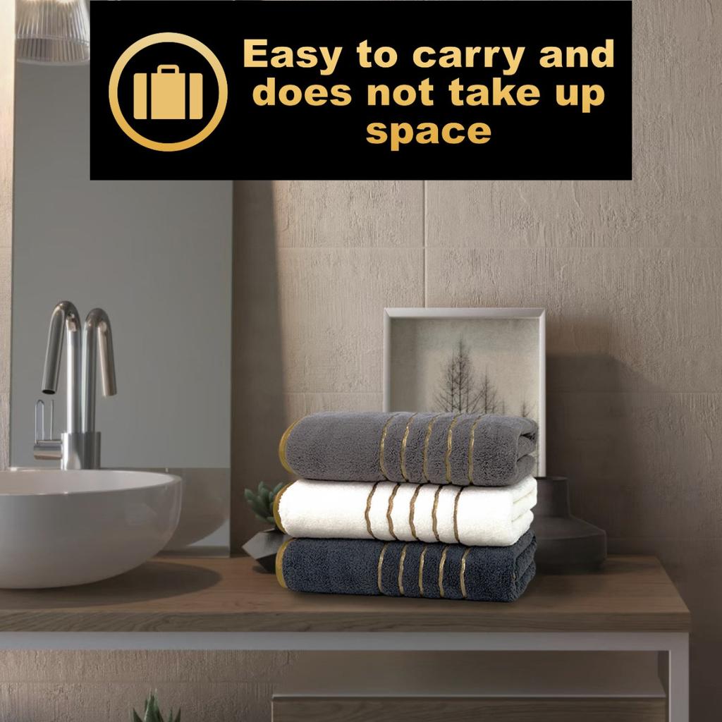 3PC,Coral Fleece Towel, Household Towel, Dry Hair Towel, Headscarf, Thick Towel, Absorbent, Soft, Bath Towel