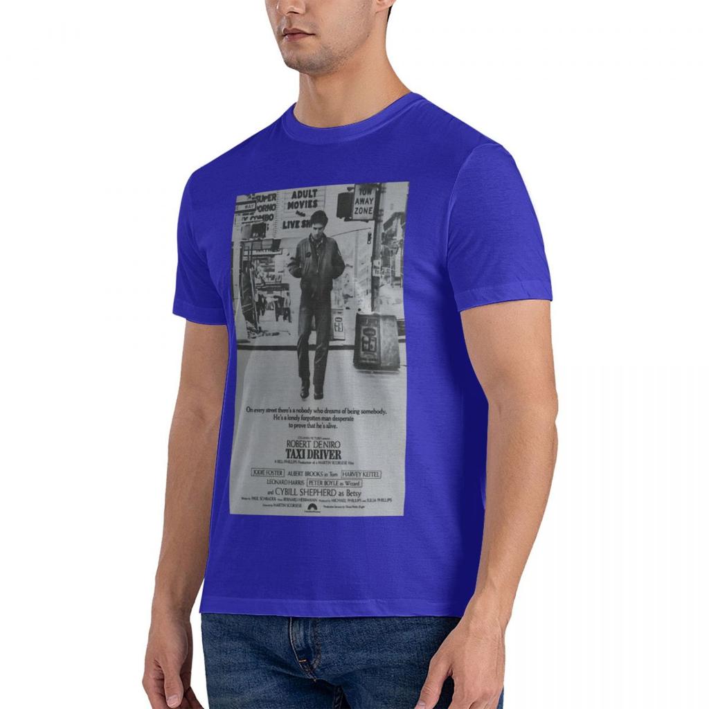 Мужские футболки Постер Таксист Юмористические футболки из чистого хлопка С коротким рукавом Футболки Роберта Де Ниро Топы с круглым вырезом Оригинальные