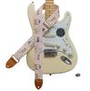 Original Vintage Style Pink Canvas Electric Guitar Strap [MUSIC FIRST] Design, 2-inch (5cm) Wide, Ukiyo-e "Shiba Inu" (Shiba Inu)