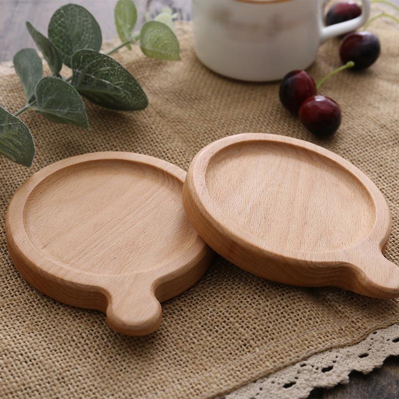 7.5cm Wooden Placemats Coasters Handled Tea Coffee Cup Pad Decorative Heat Resistant Square Round Drink Mat Bowl Teapot Holder