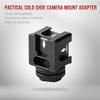 Universal Aluminium Alloy Cold Shoe Camera Mount Adapter with 4 Cold Shoe Mount 1/4 Inch Screw