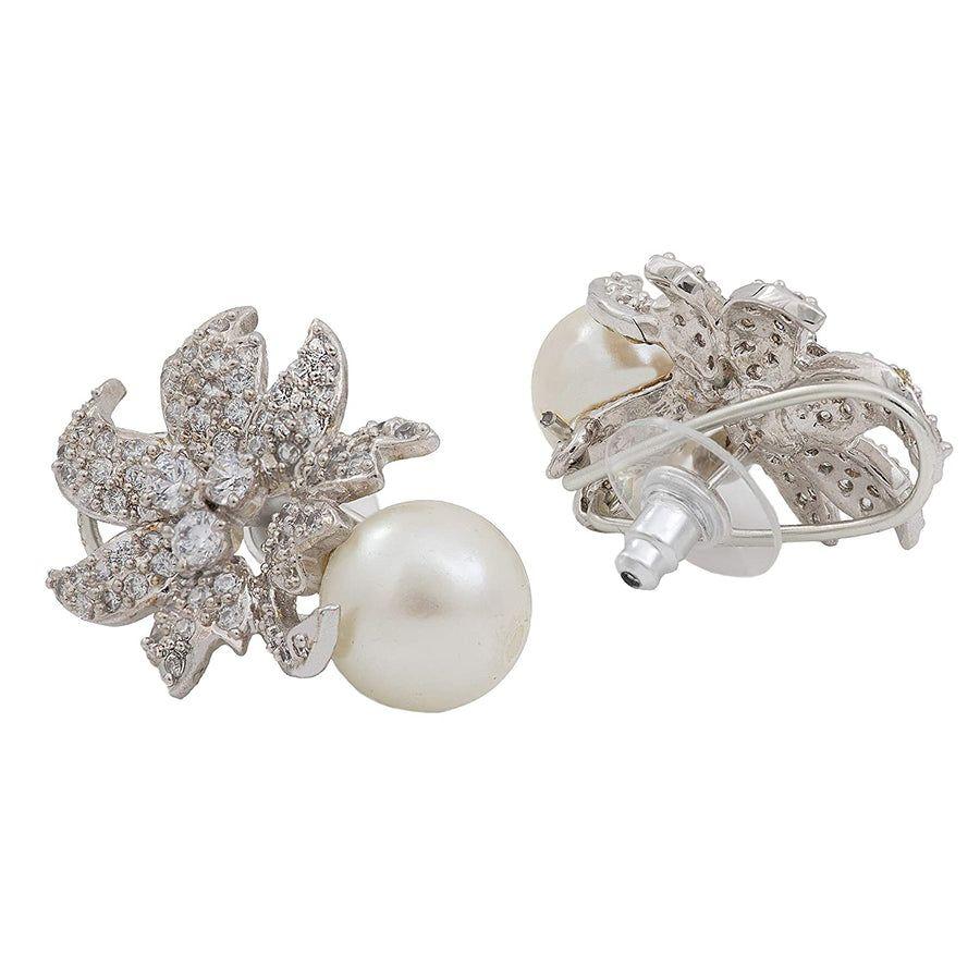 Женские серьги-подвески Estele, позолоченные и посеребренные, с американскими бриллиантами и рубиновыми листьями