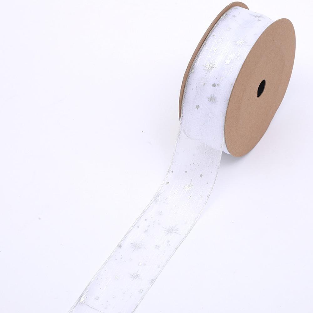 25mm Width Starry Sky Ribbon Organza Wedding Party Ribbon Gift Bouquet Wrap Ribbon  Cake Decoration