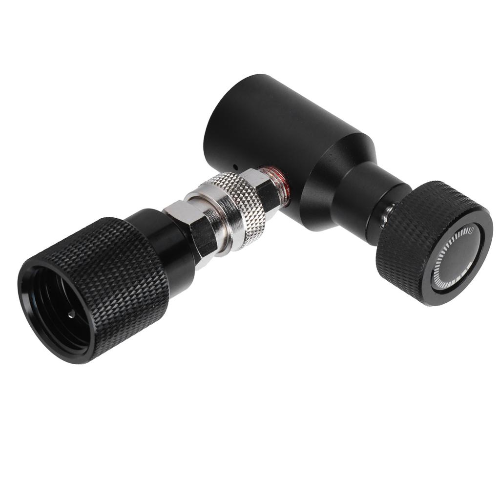 CO2 Refill Adapter Aluminum Cylinder Connector ASA with G1/2-14 Soda Accessory Black