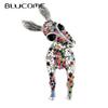 2 Color Choose Rhinestone Donkey Brooches Women And Men Fashion Unisex Animal Pin Funny Cute Big Cartoon Kid Gifts