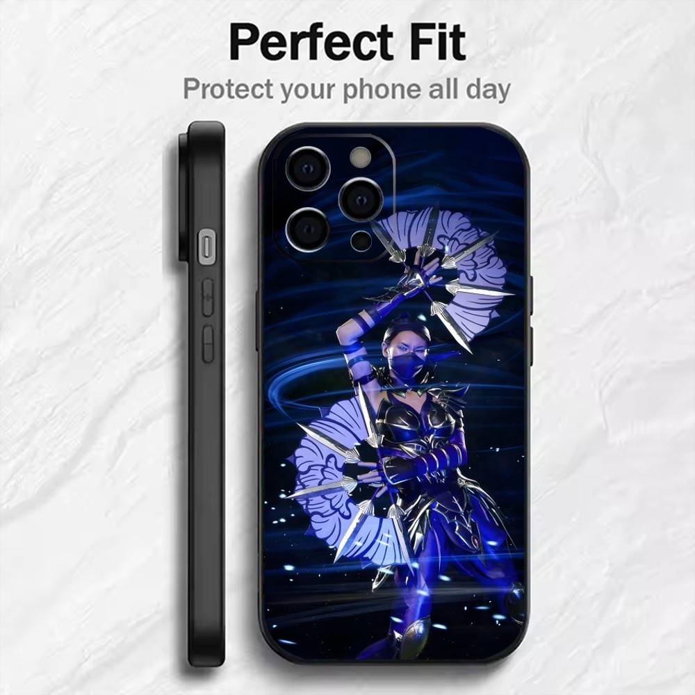 Game MK-11 LiuKang K-Kitana Phone Case For iPhone17,16,15,14,13,12 Plus,Max Soft Silicone Black Cover