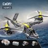 Cada 1424pcs Weapon Technical RC Rotorcraft Fighter Building Blocks City Remote Control Airplane Helicopter Bricks Toys Boys
