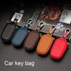 Metal Hook Car Key Case Sturdy Accessory Faux Leather Smart Chain Holder for Automobile Protector