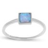 Silver Ring 'Goddess Opal' Silver Blue (rhodium) - 5x5mm