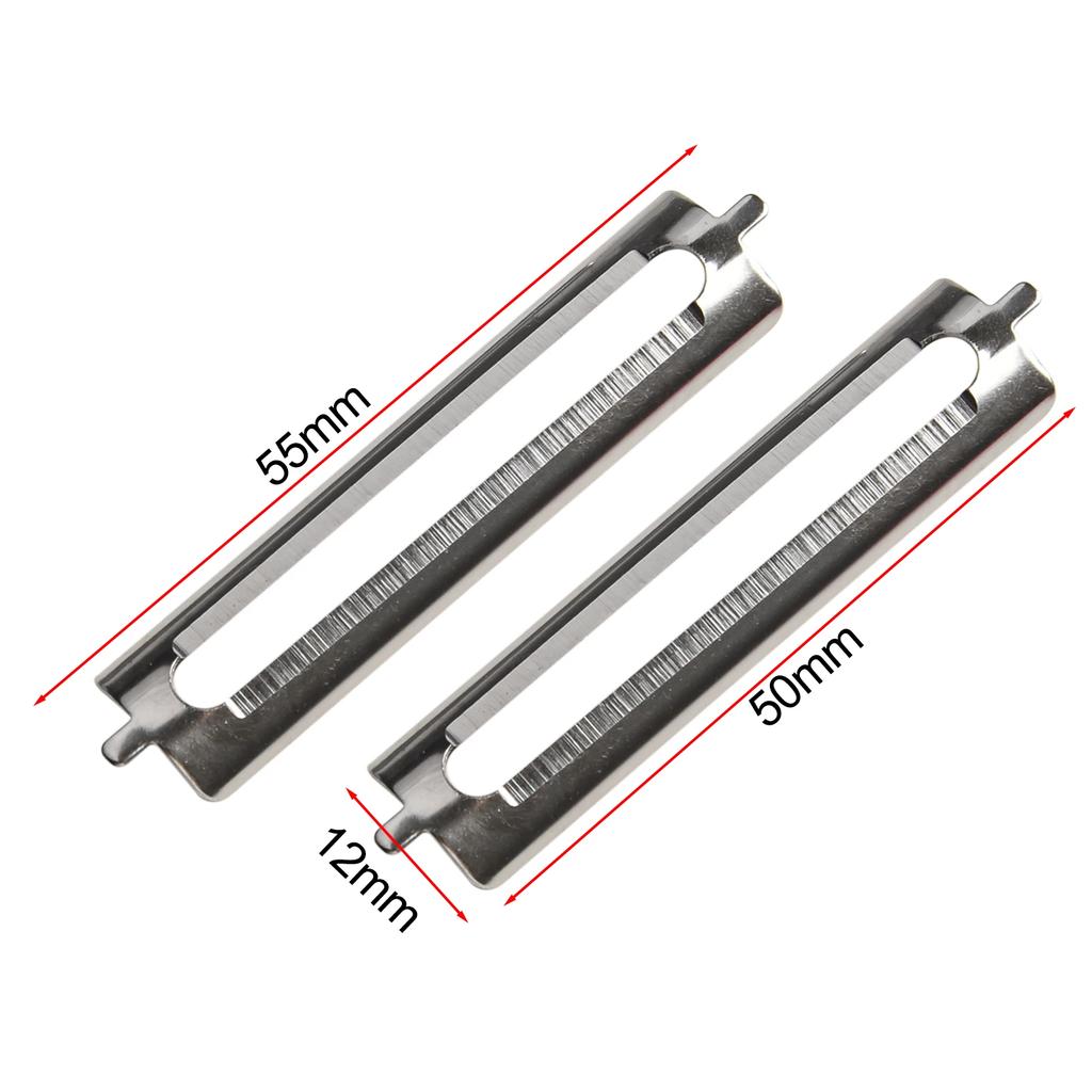 2pcs 55mm Stainless Steel Single-sided Flat Blade Multifunctional Peeling Blade Replacement Blade Peeler Kitchen Tool Accessorie