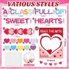 Valentine's Day Love Heart Bulletin Board Decrations Class Cut-Outs Pink Border Valtes Party Supplies Shool Classrom Wall Door Decorl