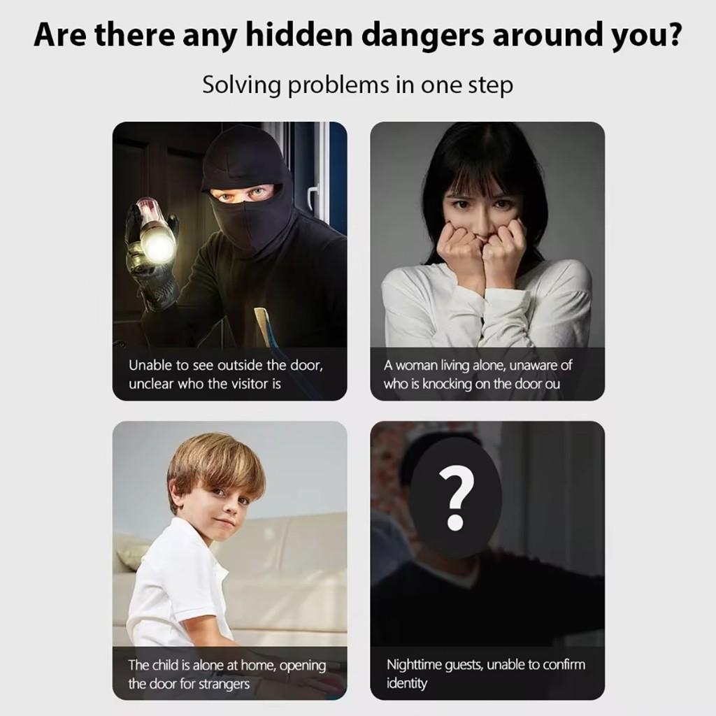 Беспроводной дверной звонок с камерой и интеркомом, ночное видение, видеодомофон с экраном, умный глазок для дома, 4,3 дюйма