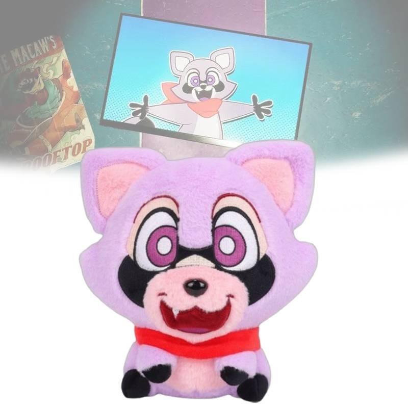 Очаровательная фиолетовая енот-плюшевая игрушка Indigo Park с мягким наполнителем из полипропиленового хлопка