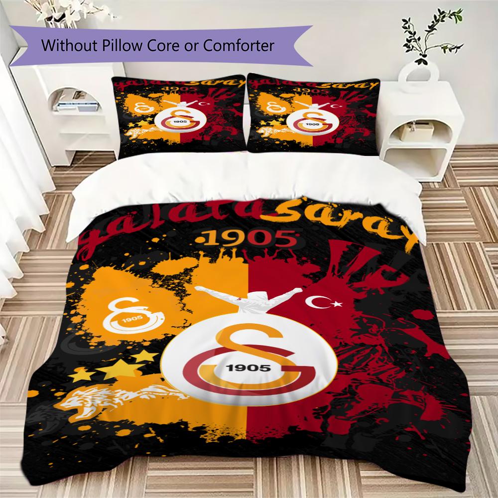 Galatasaray Pattern Bedding uilt Set uilt Cover Pillowcase Home Decoration Birthday Gift (1 * duvet cover + 2 * pillowcase without core)56