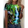 Female T Shirt Scenery Forest 3d Print T-shirt Women Fashion Casual Oversized Short Sleeve Tops Tees Female Clothing New Summer