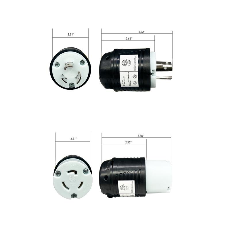Американский стандарт 20А L5-20PR Черный 3-контактный съемный штекер/розетка питания