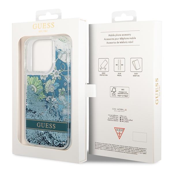 Guess Guhcp14Xlflsn Iphone 14 Pro Max 6,7 Zielony/Green Hardcase Flower Liquid Glitter