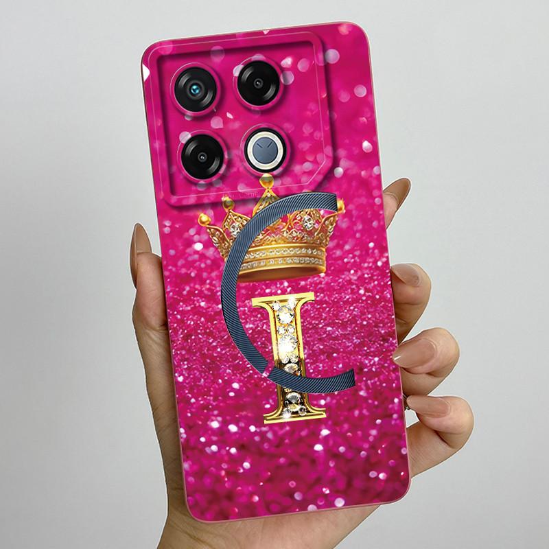 Для Infinix GT 20 Pro Чехол Роскошная Корона Буква Мягкий Силикон Задняя Крышка Для Infinix GT20 Pro GT20Pro Чехол Infinix X6871 Чехлы