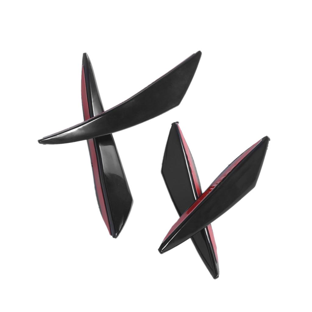 4PCS Car Front Bumper Spoiler Universal Glossy Black Rubber Air Knife for Modification