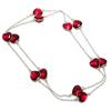 Natural Mozambique Garnet Gemstone 925 Sterling Silver Jewelry Necklace 36" z3T90