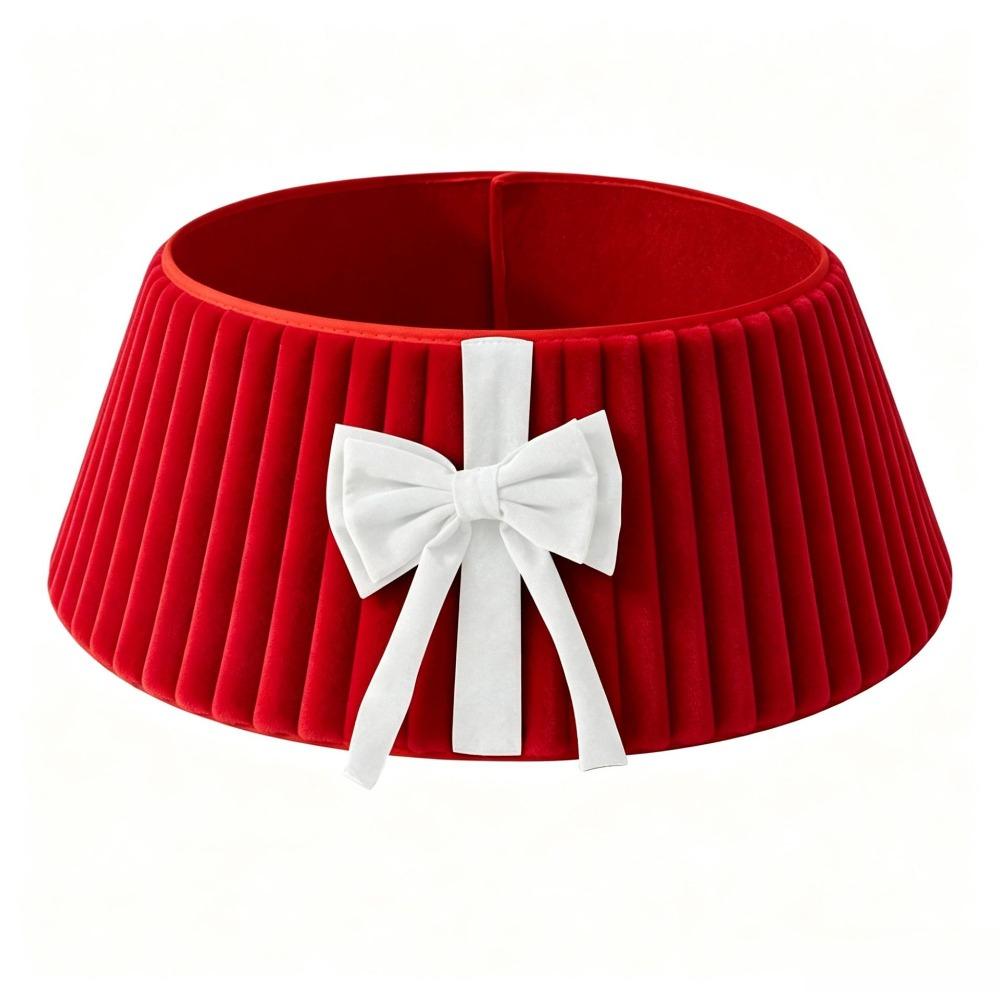 With Bow Christmas Tree Collar Plush Tree Skirt Decoration For Christmas Tree Stand