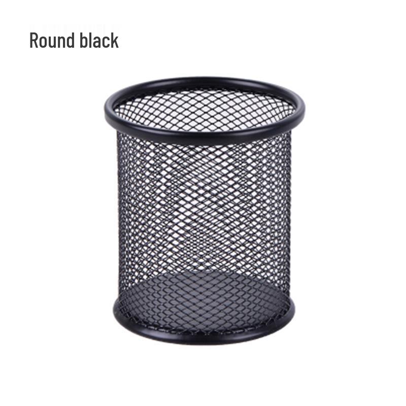 Iron Round Multifunctional Pen Holder – Large Capacity Metal Desktop Storage Organizer