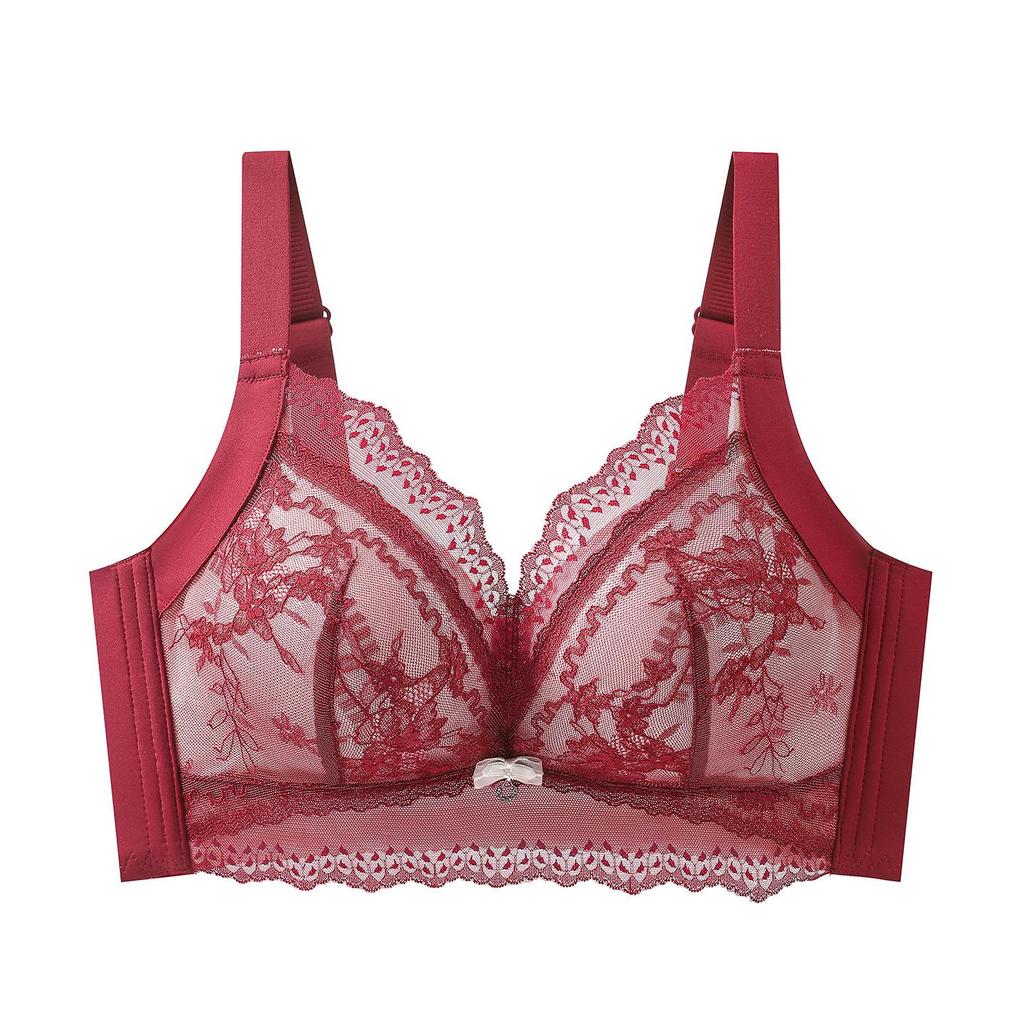 Wireless Lace Bra with Side Support and Anti-Sagging Design