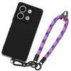 Case Cover - E.F.CONNECTION - For Xiaomi Redmi Note 13 5G - Black Silicone - Removable Tricolor Wrist Strap - Flexible
