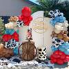 158 Pieces Sand White Cow Pattern Red Blue Birthday Party Balloon Arch Set