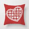 Cute Red Print Geometric Red Plaid Pink Lolita Pillow Cover Decorative Modern Nordic Throw Pillow Cover