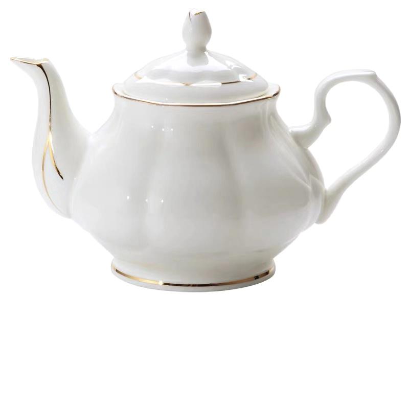 European Coffee Maker Bone China Office Kettle Afternoon Tea Pot Tea Set Large Ceramic Filter Teapot