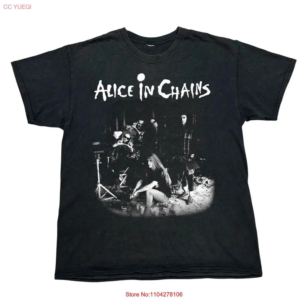 Alice in Chains Американская Рок-группа Черная Футболка Размер S 5XL винтаж Стиранный Унисекс мода Немного дизайнерская одежда Повседневная