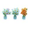 Mini Flower Vase Car Dashboard Decor Cute Center Console Accessory with Adhesive Realistic Micro-Landscape