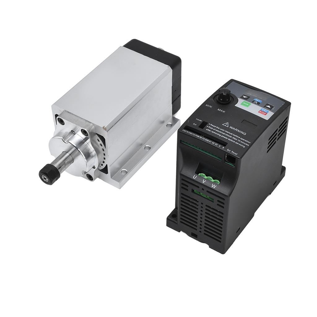 Комплект шпиндельного двигателя с воздушным охлаждением 0,55 Нм 700 Вт Бесщеточный двигатель и инвертор привода 600 Вт Цанга ER11A AC 110 В