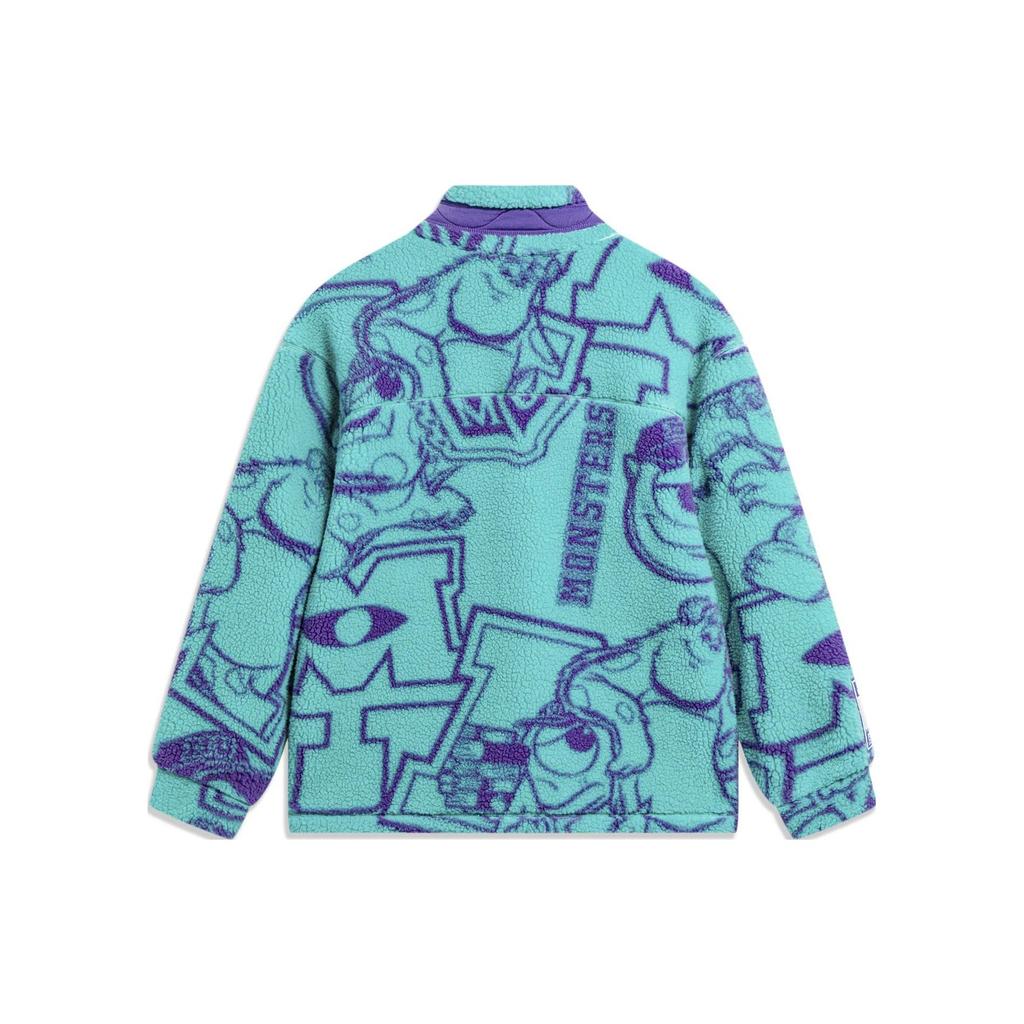 Li Ning X Disney Monsters University Collaboration флисовая теплая свободная трикотажная куртка мужская куртка Ice-Porcelain-Green AFDT655-2