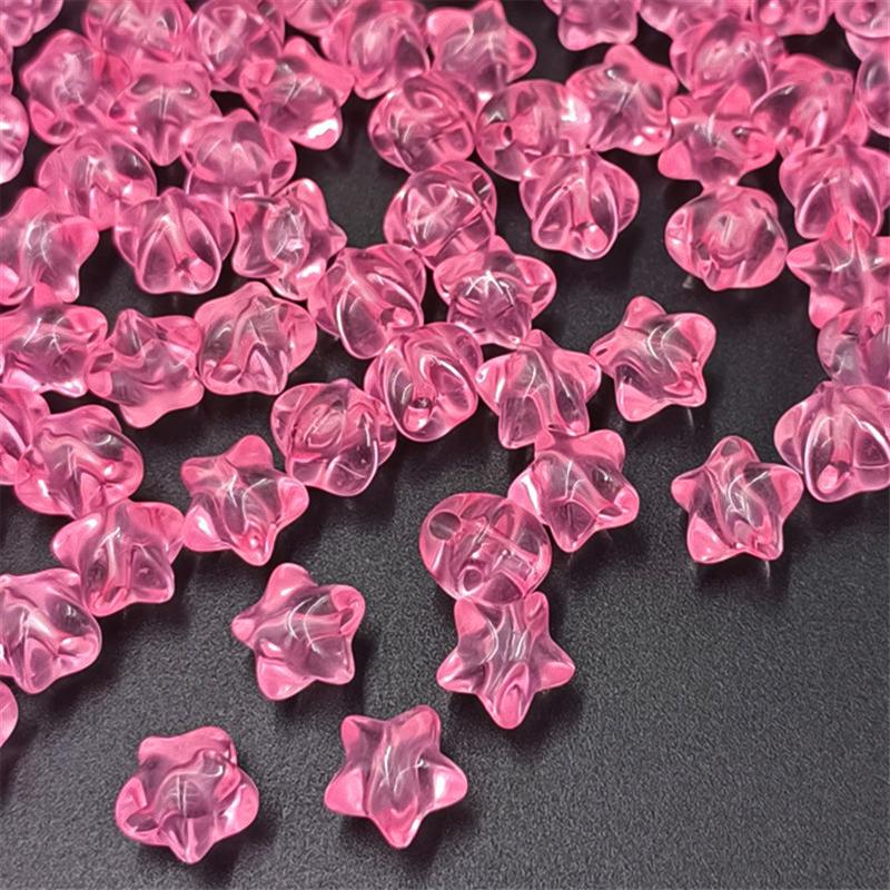 Браслет Акриловые Пятиконечные Звезды Бусины Россыпью Прозрачные Трехмерные 10 шт. Для Ожерелья Серьги Ювелирные Изделия Аксессуары