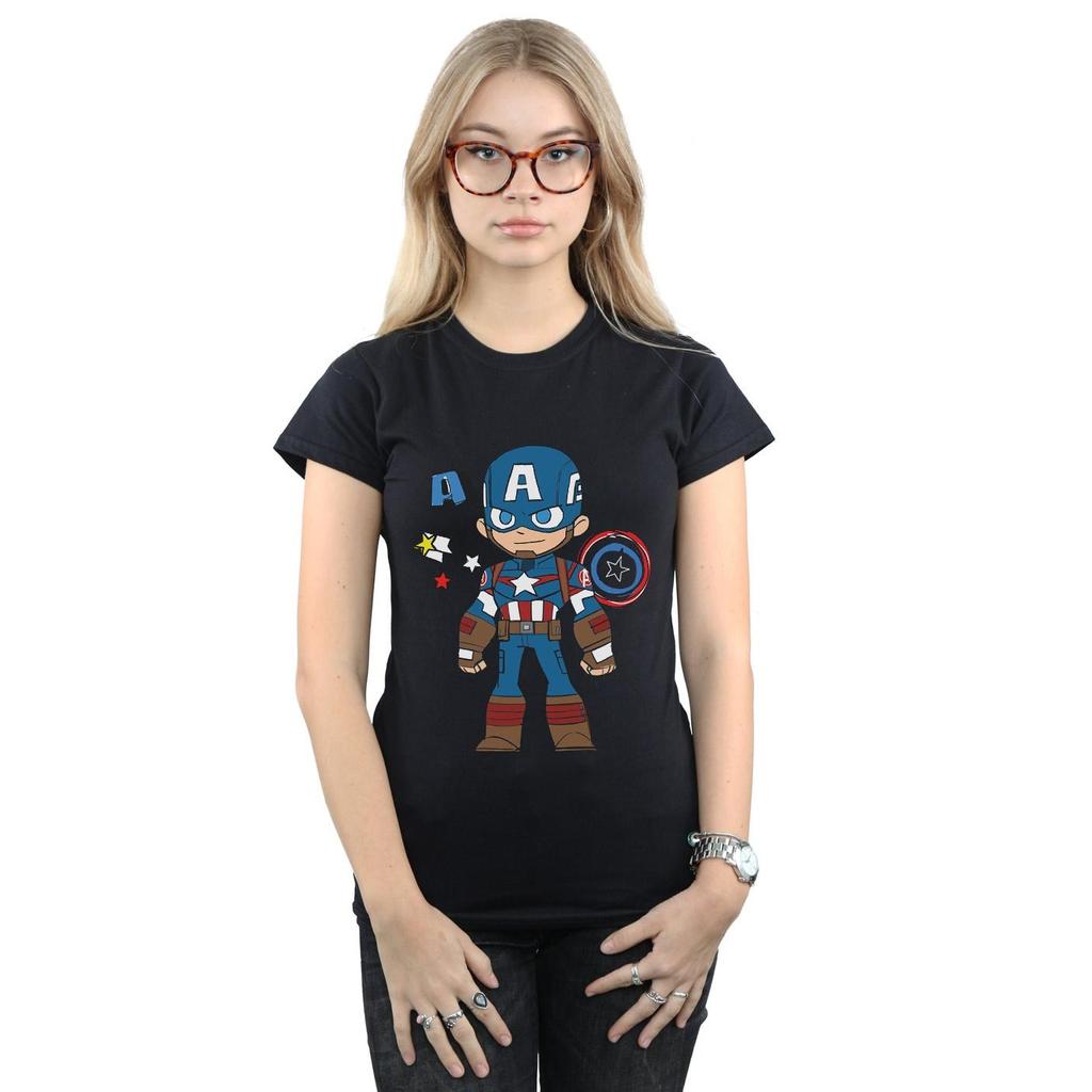Marvel Womens/Ladies Captain America Sketch Cotton T-Shirt