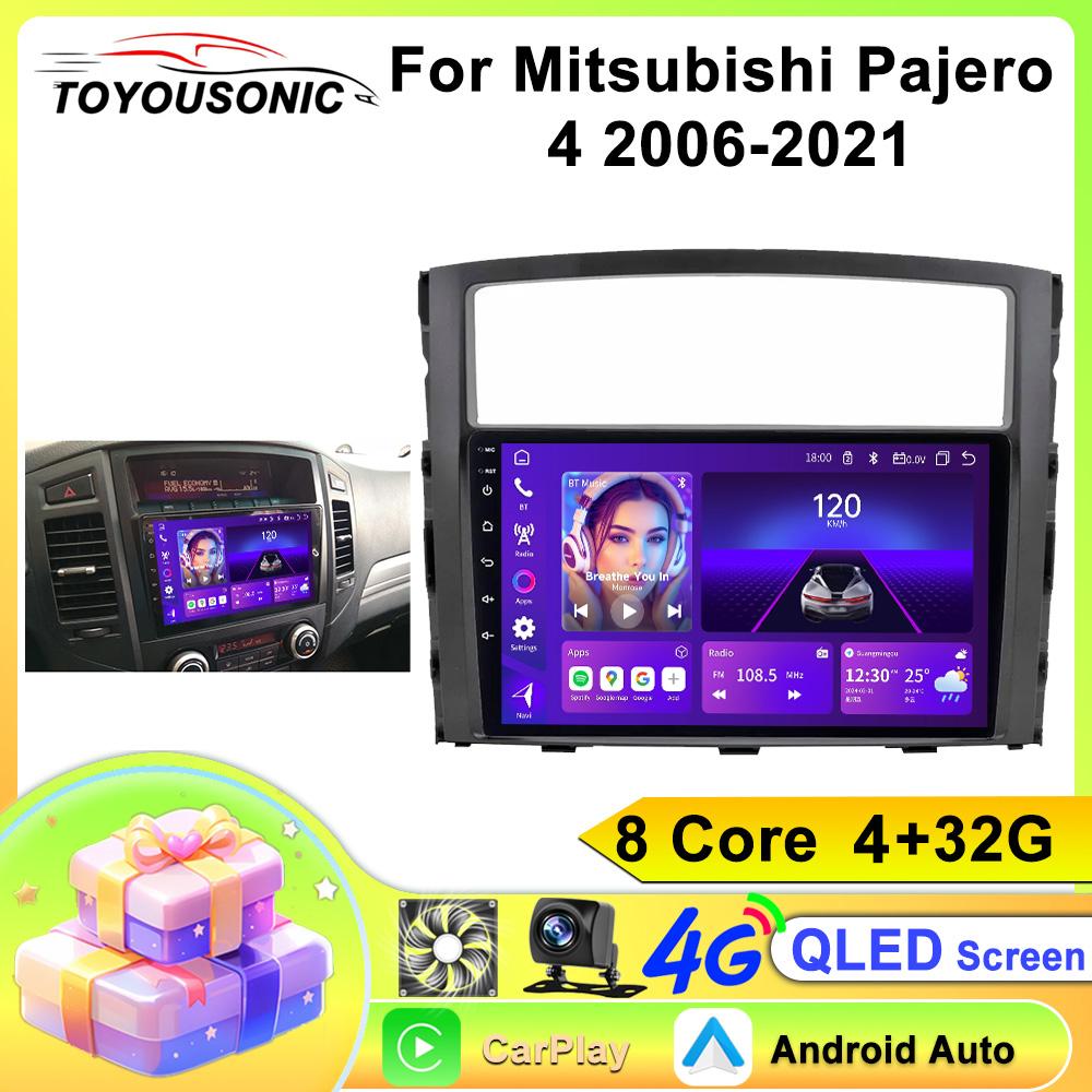 TOYOUSONIC 2 Din Android13 Для Mitsubishi Pajero 4 2006-2021 Автомагнитола Мультимедийный плеер GPS-навигация Авторадио Carplay Головное устройство