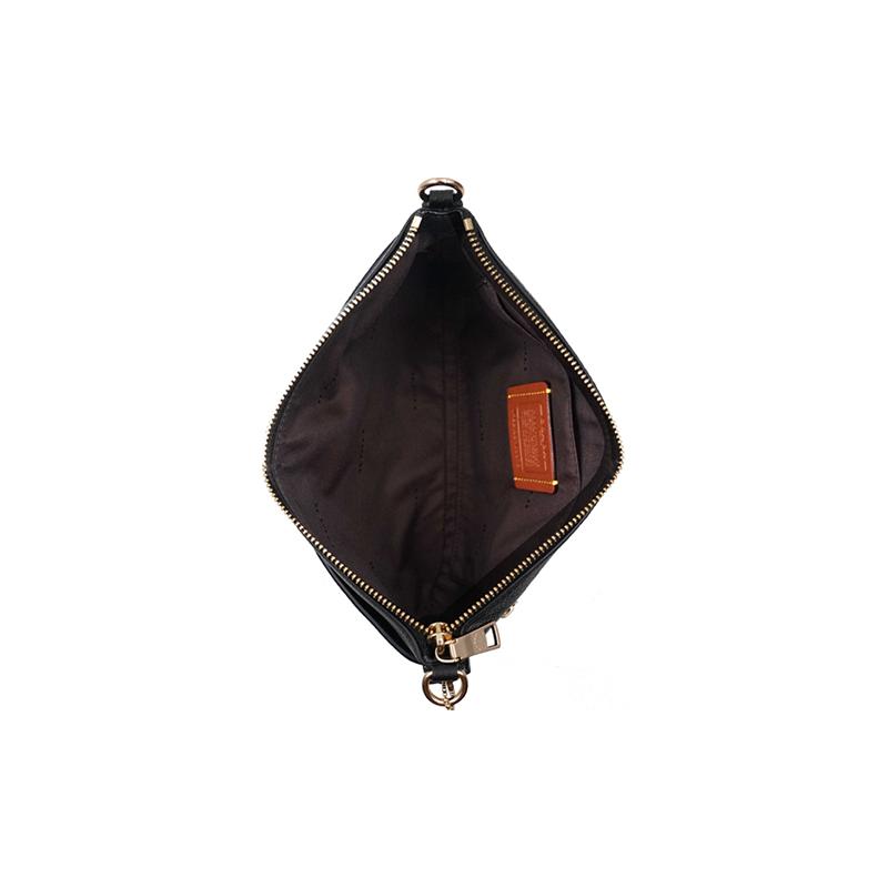 COACH Polly 26 turn-lock zipper cowhide shoulder bag medium women's black