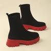 Классика осень зима новые носки обувь для женщин на толстой подошве повседневные вязаные короткие ботинки без застежек большого размера