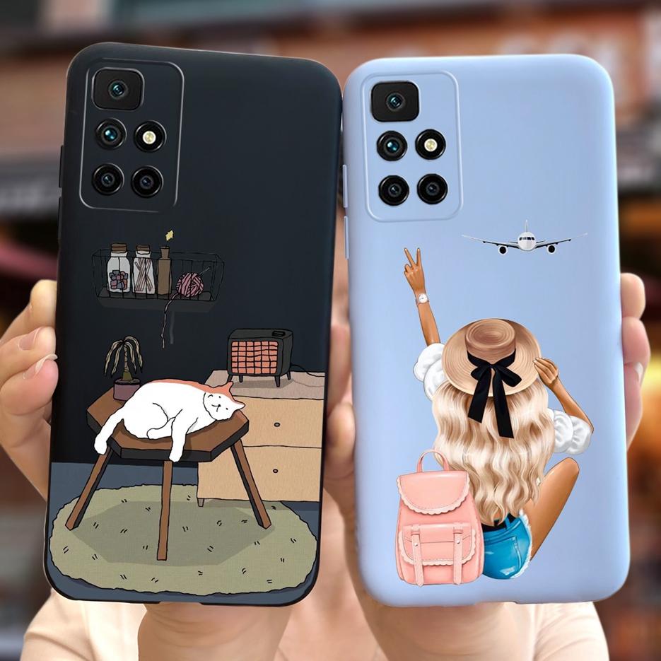 Для Xiaomi Redmi 10 2022 Чехол Милые Астронавты Мультяшная Крышка Мягкий Силиконовый Чехол Для Телефона Для Redmi 10 Prime Redmi10 Задняя Крышка Coque