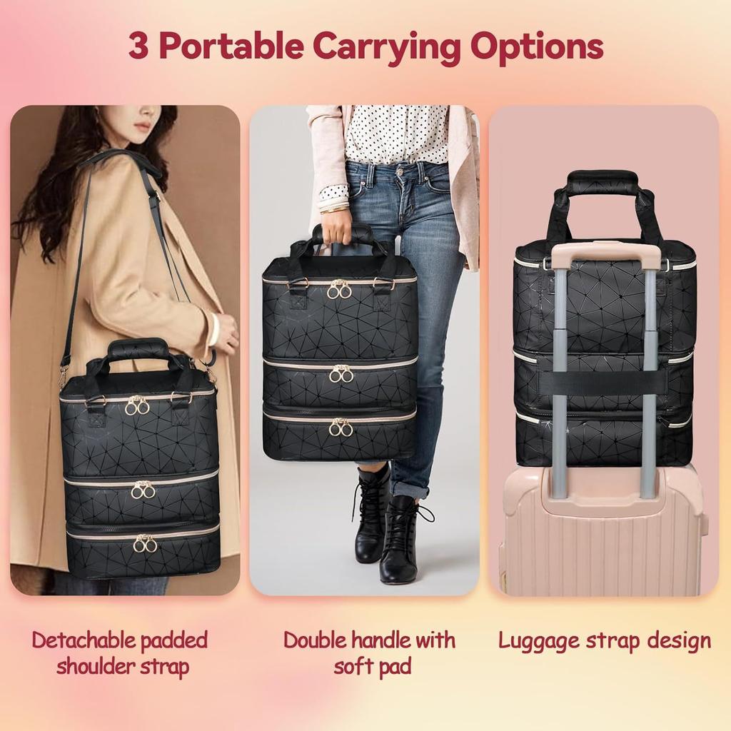 Премиальное чувство съемного большого объема 3 слоя лака для ногтей сумка для хранения может хранить 84 бутылки лака для ногтей световой короб