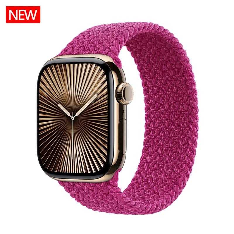 Ремешки Для Apple watch bands 44мм 45мм 40мм 41мм 49мм 46мм 42мм Плетеный Solo Loop Correa браслет iwatch Серии 11 10 9 7 8 SE 6
