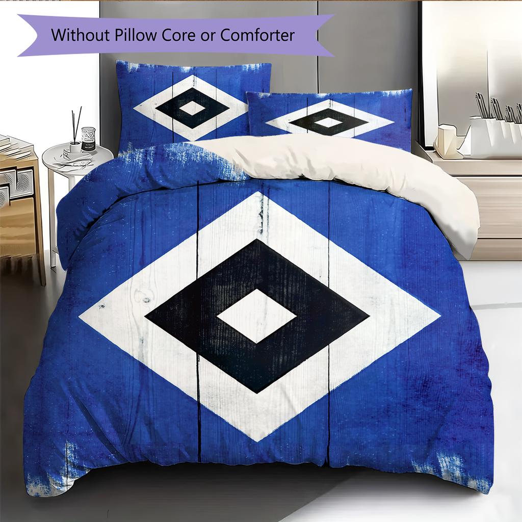 Постельное белье с узором Гамбургер SV Домашний Декор Подарок на День Рождения (1 пододеяльник + 2 наволочки, без наполнителя)