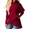 Women's Spring and Autumn Solid Color Loose Irregular Hoodie Long Sleeve Hoodie Top