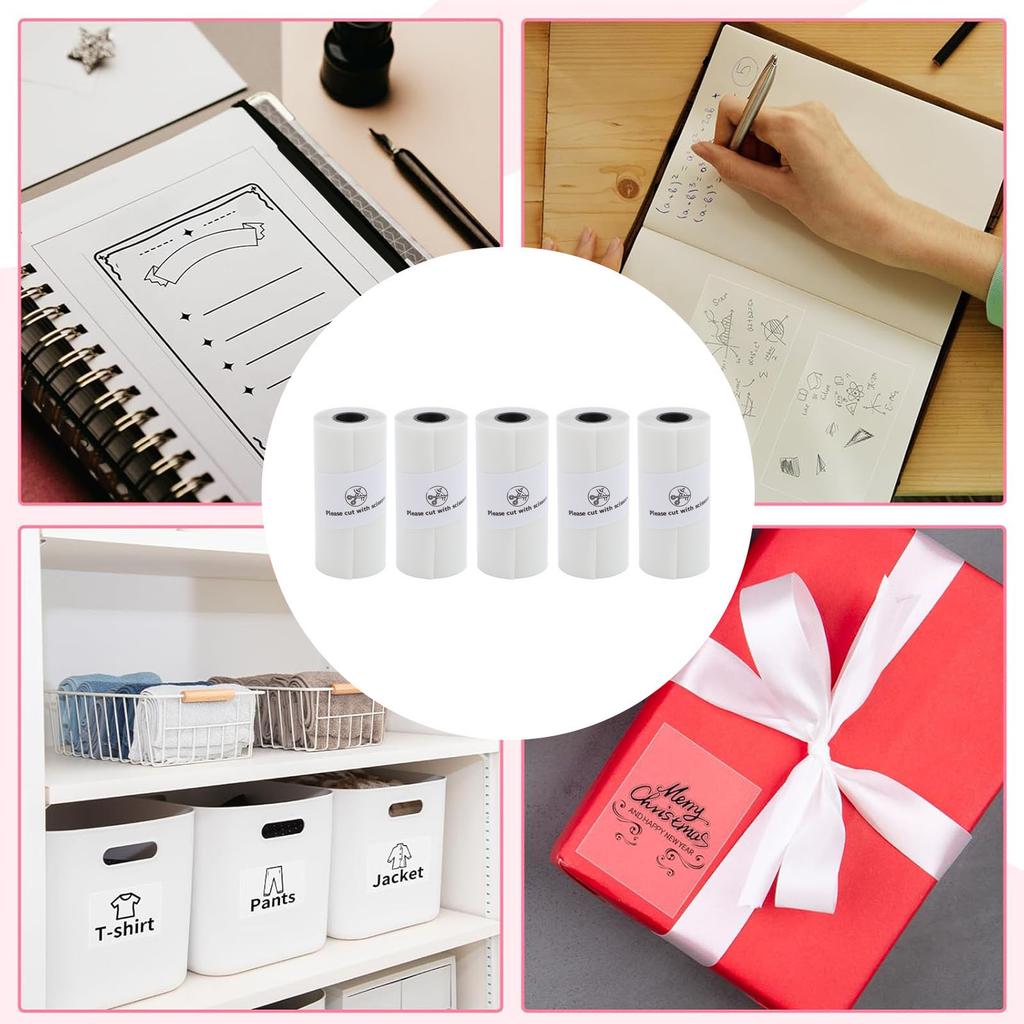 1 рулон термопечатающей бумаги прозрачная клейкая водостойкая термобумага для фото заметок записок термобумага печатная бумага