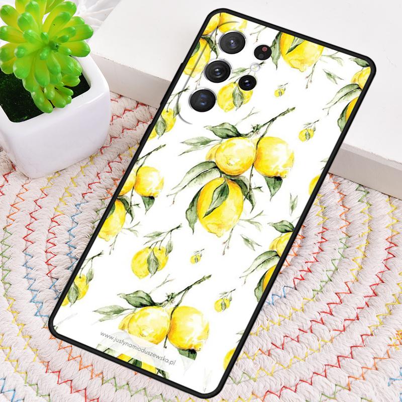 Tropical Summer Fruit Lemon soft TPU Phone Case For Samsung Galaxy note 10 pro S26 S25 S24 S23 S22 Ultra Plus S21 FE S20 Cover